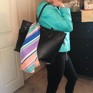 LODIS leather tote with twilly